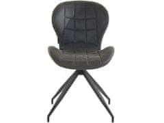 Danish Style Jídelní židle Noma (SADA 2 ks), mikrovlákno, antracitová