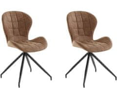 Danish Style Jídelní židle Noma (SADA 2 ks), mikrovlákno, cappucino