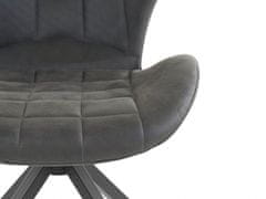 Danish Style Jídelní židle Noma (SADA 2 ks), mikrovlákno, antracitová
