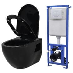 shumee Závěsná toaleta s podomítkovou nádržkou keramická černá