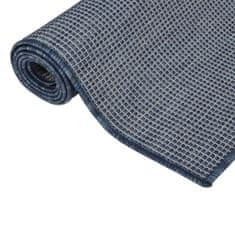 Greatstore Venkovní hladce tkaný koberec 80x150 cm modrá