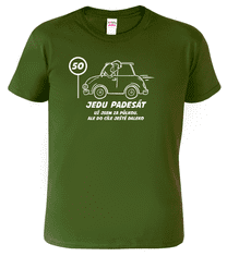 Hobbytriko Pánské tričko s autem - Jedu padesát Barva: Černá (01), Velikost: L