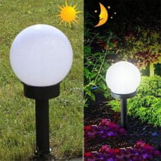 LUMILED 6x Solární zahradní lampa LED do země BÍLÁ KOULE 10cm