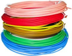 XtendLan XtendLan nízkoteplotní filament PCL pro 3D pera, 6 barev, každá barva 5m 1,75mm červ/zelená/modr/žlutá/růžová/zlatá