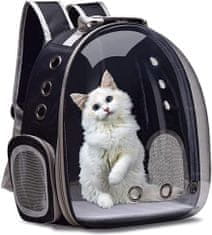 Korbi Transportní batoh kočka nebo pes, průhledná černá