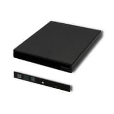 Qoltec CD/DVD SATA kryt/kapsa pro optickou mechaniku | USB 2.0 | 9,5 mm