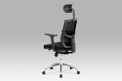 KUPŽIDLE Kancelářská ergonomická židle SUPERMAX — černá, s bederní opěrkou i podhlavníkem