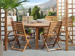 Beliani Zahradní sada dřevěný stůl a 6 židlí TOLVE