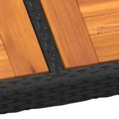 shumee Zahradní stůl 250x100x75 cm akáciové dřevo a polyratan černý