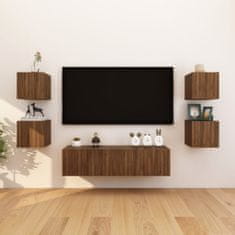 shumee Nástěnná TV skříňka hnědý dub 30,5 x 30 x 30 cm