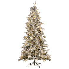 Beliani Zasněžený osvícený vánoční stromeček 210 bílý TATLOW