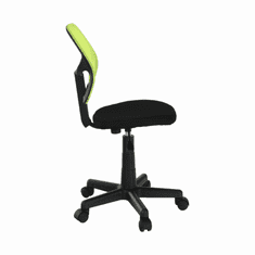 KUPŽIDLE Dětská otočná židle na kolečkách MESH – plast, bez područek, zelená/černá