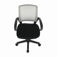 KUPŽIDLE Dětská otočná židle na kolečkách ADRA – plast, šedá/černá
