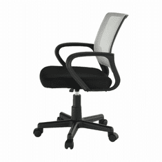 KUPŽIDLE Dětská otočná židle na kolečkách ADRA – plast, šedá/černá