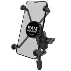 RAM MOUNTS sestava - velký držák X-Grip s krátkým ramenem a základnou na vidlici s kulovým kloubem 1"