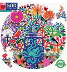 eeBoo Kulaté puzzle Ptáčci s květinami 500 dílků