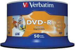 Verbatim DVD-R Printable (Inkjet) 16x 4,7GB spindl 50ks