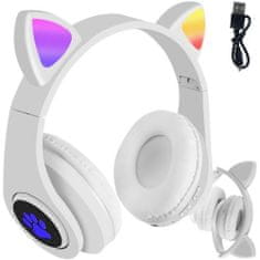 Alum online Bezdrátová sluchátka s kočičíma ušima - B39M, bílá