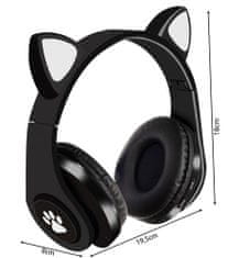 Alum online Bezdrátová sluchátka s kočičíma ušima - B39M, černá