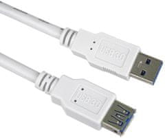 PremiumCord prodlužovací kabel USB-A 3.0, 1m, bílá