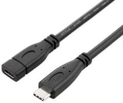 PremiumCord prodlužovací kabel USB 3.1 generation 2, konektor C/male - C/female, 1m, černá