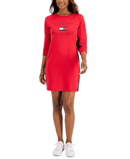 Tommy Hilfiger Tommy Hilfiger dámské mikinové šaty Sweatshirt červené