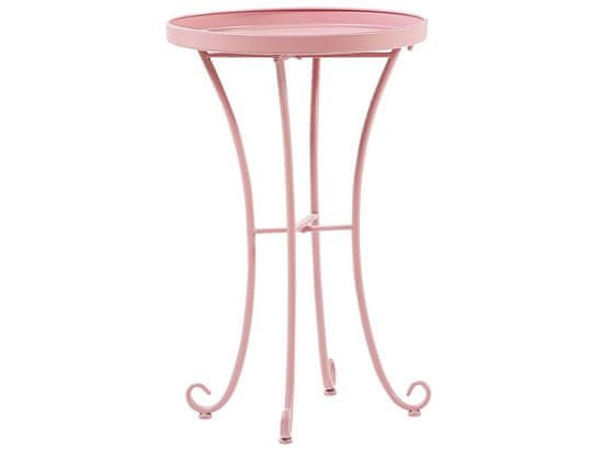 Beliani Zahradní stolek růžový CAVINIA