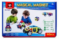 Ikonka Magical Magnet - Magnetická stavebnice - 40 dílů