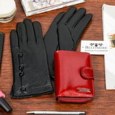 Beltimore K26 Dámská kožená sada peněženka červená s rukavicemi