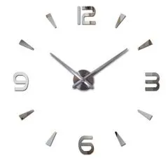 Aga Nástěnné hodiny velké 80-120cm stříbrné