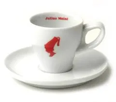 Julius Meinl Šálek na kávu - espresso, bílý design. 75ml. JM logo espresso cup