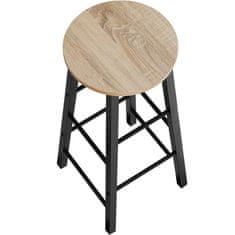 tectake 2 Barové židle Keynes - Industrial světlé dřevo, dub Sonoma