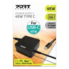 Port Designs PORT CONNECT napájecí adaptér k notebooku, 45W, USB-C konektor