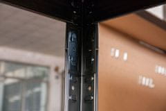 Severno Kovový 5-ti policový regál, černý 180x90x40 cm