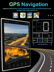 Podofo 9,5" Android Autorádio Tesla Styl Otočná Vertikální obrazovka Inteligentní systém Stereo Receiver GPS Multimediální přehrávač Hlavní jednotka