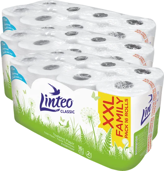 LINTEO Classic Toaletní papír 2-vrstvý, 3 x 16 rolí