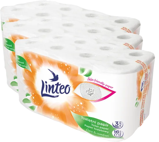LINTEO Toaletní papír 3-vrstvý 3 x 16 rolí
