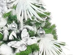 LAALU.cz Ozdobený umělý vánoční stromeček MOTÝLÍ TŘPYT 60 cm s LED OSVĚTELNÍM V KVĚTINÁČI