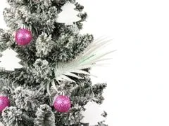 LAALU.cz Ozdobený umělý vánoční stromeček RŮŽOVÁ NADÍLKA 60 cm s LED OSVĚTELNÍM V KVĚTINÁČI