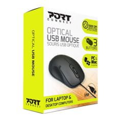 Port Designs PORT CONNECT Office budget PRO, optická USB myš, 1000 DPI, černá
