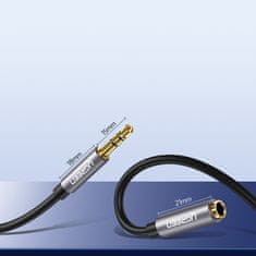 Ugreen Audio kabel Ugreen (10595), pozlacené konektory - Jack 3,5 mm, prodlužovací 3 m - černý