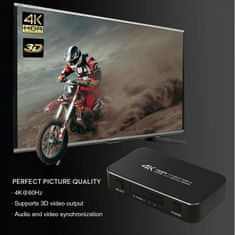 Northix Přepínač HDMI – 4 porty – 3D / 1080p / 4K 