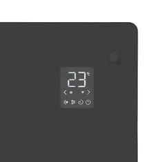 VONROC Luxusní elektrické topení - Skleněné konvekční topení - 1500W - 18m2 - Ruční a Wifi ovládání - Nastavitelný termostat a časovač - Šedá barva