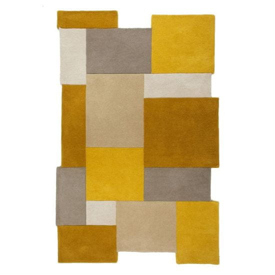 Flair Rugs Ručně všívaný kusový koberec Abstract Collage Ochre/Natural 60x230 cm