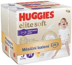 Huggies měsíční balení Elite Soft PANTS 5, 68 ks