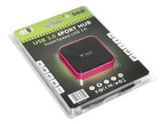 Čtyřportový USB 3.0 hub rozbočovač HYD-9003B - růžový