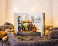 MAGIC HOME Betlém v knize barevný, 3 LED, 3xAA, interiér