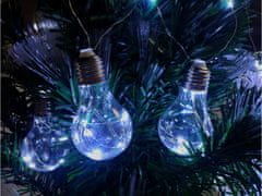 AUR Vánoční světelný řetěz s 8 žárovkami, 80 LED, 3m, studená bílá