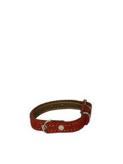 Palkar Obojek z velurové kůže pro psy 40 cm x 18 mm tmavě-červená