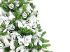 LAALU.cz Ozdobený umělý vánoční stromeček STŘÍBRNÉ ŠTĚSTÍ 60 cm s LED OSVĚTELNÍM V KVĚTINÁČI